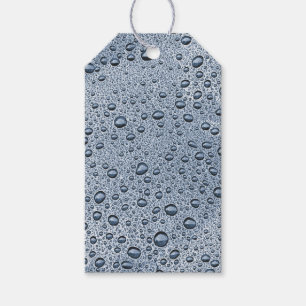 Gunmetal grey water droplets gift tags