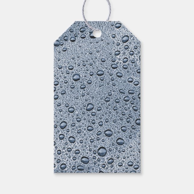 Gunmetal grey water droplets gift tags (Front)