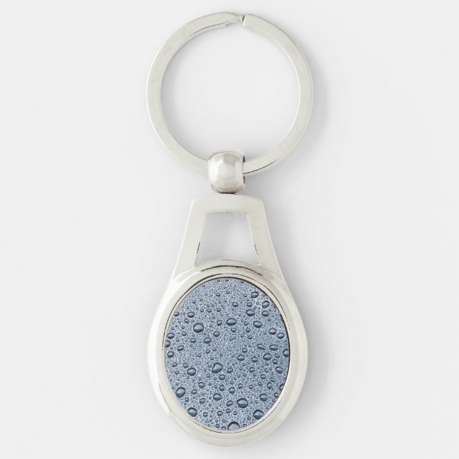 Gunmetal grey water droplets key ring (Front)