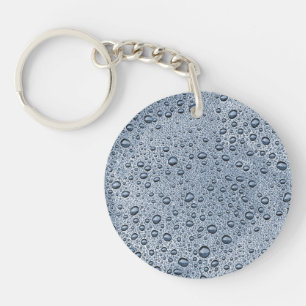 Gunmetal grey water droplets key ring