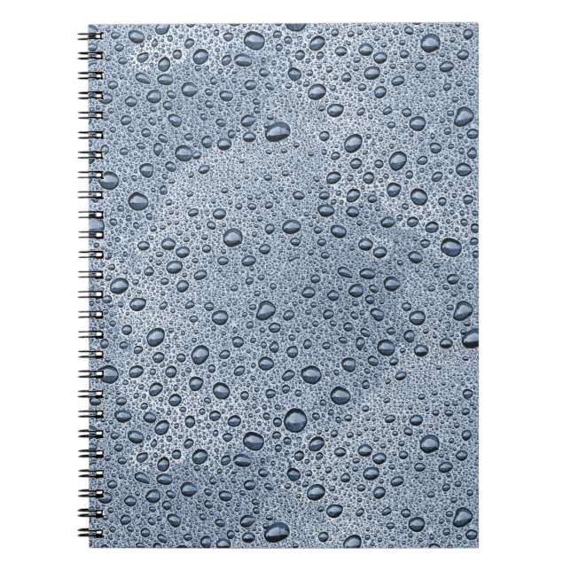 Gunmetal grey water droplets notebook (Front)