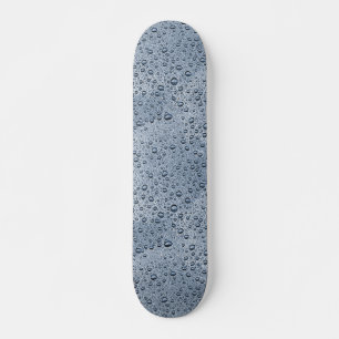 Gunmetal grey water droplets skateboard