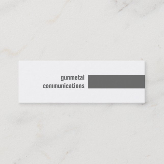 Gunmetal Simple Mini Business Card (Front)