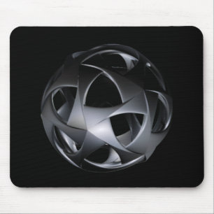 Gunmetal Textured Metal Sphere With Openings Mouse Mat