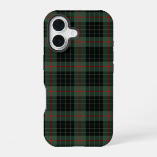 Gunn Clan Dark Green and Black Tartan iPhone 16 Case