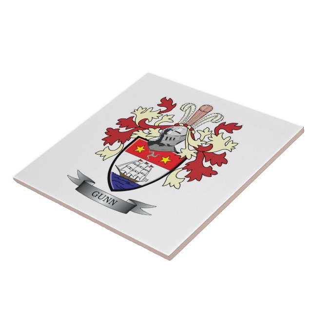 Gunn Family Crest Coat of Arms Tile (Side)