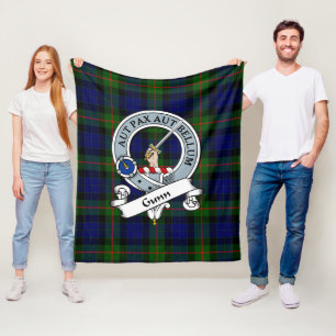 Gunn Modern Clan Badge Tartan Plaid Fleece Blanket