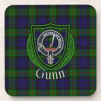 Gunn Scottish Clan Tartan & Crest Coaster
