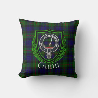 Gunn Scottish Clan Tartan & Crest Cushion