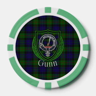 Gunn Scottish Clan Tartan & Crest Poker Chips
