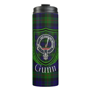 Gunn Scottish Clan Tartan & Crest Thermal Tumbler