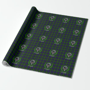 Gunn Scottish Clan Tartan & Crest Wrapping Paper