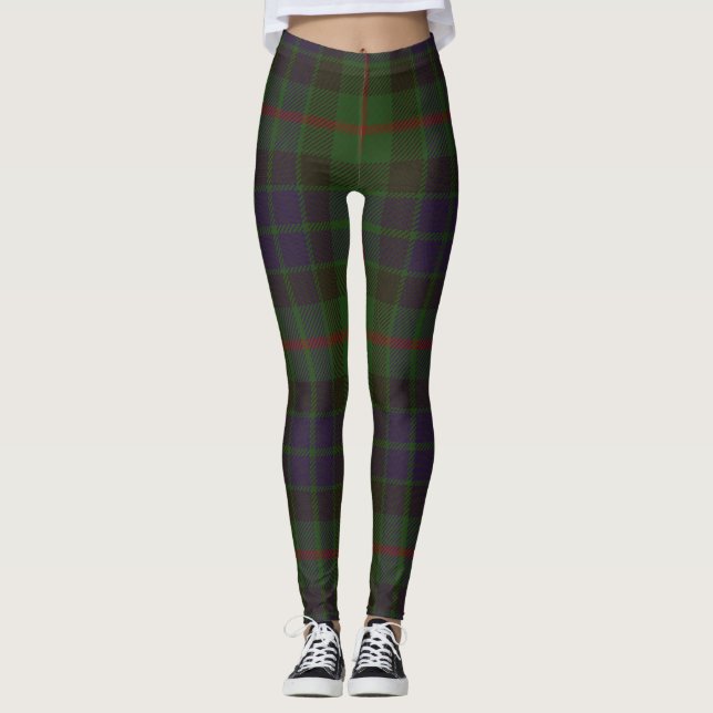 Gunn Tartan Clan Plaid Leggings (Front)