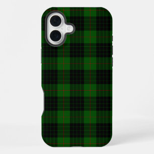 Gunn tartan green black plaid iPhone 16 plus case