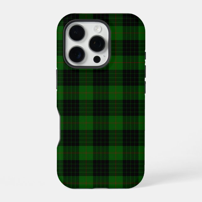 Gunn tartan green black plaid iPhone case (Back)