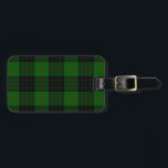 Gunn tartan green black plaid luggage tag<br><div class="desc">Gunn clan tartan green black plaid</div>