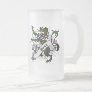 Gunn Tartan Lion Frosted Glass Beer Mug