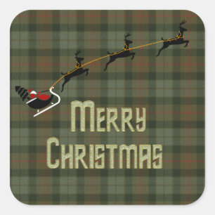 Gunn Weathered Scottish Tartan Square Sticker