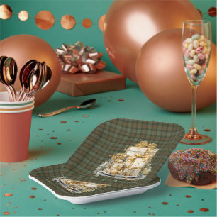 Gunn Weathered Tartan Christmas  Paper Plates