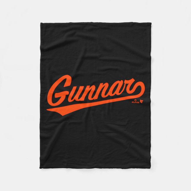 Gunnar Henderson Baltimore Text Baltimore Baseball Fleece Blanket (Front)
