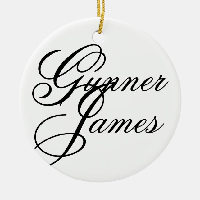 Gunner James Ceramic Tree Decoration (Front)