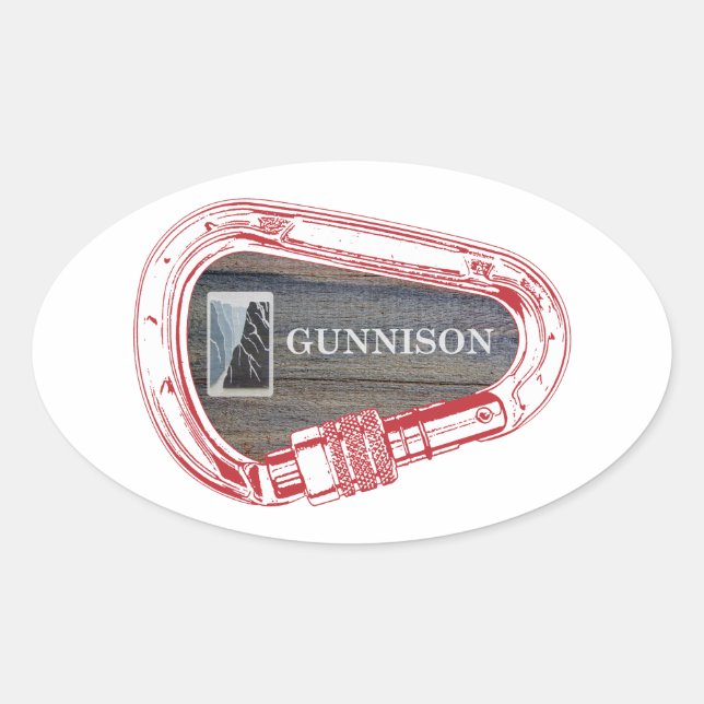 Gunnison Climbing Carabiner Oval Sticker (Front)