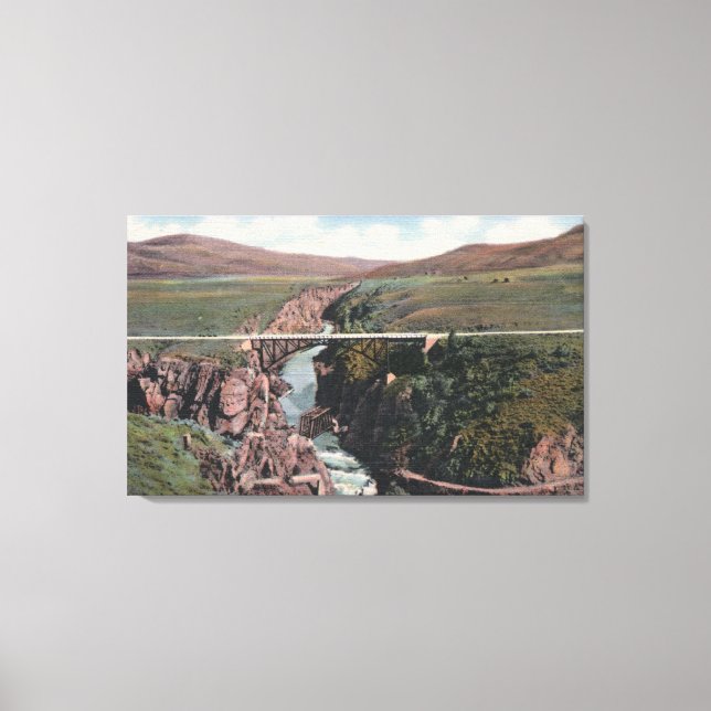 Gunnison, CO - Sapinero Bridge over Lake Canvas Print (Front)