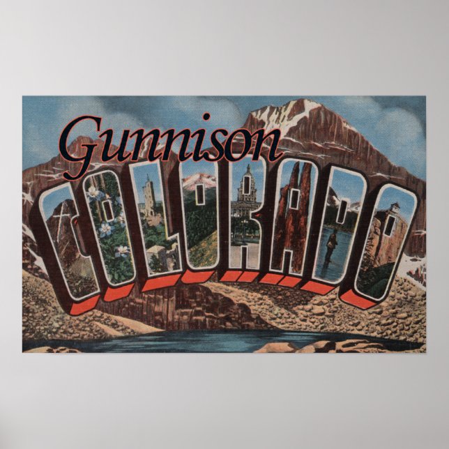 Gunnison, Colorado - Large Letter Scenes Poster (Front)