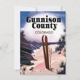 Gunnison county Ski travel poster. Invitation