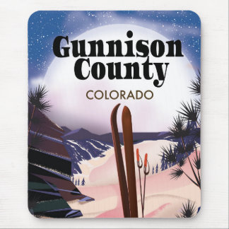 Gunnison county Ski travel poster. Mouse Mat