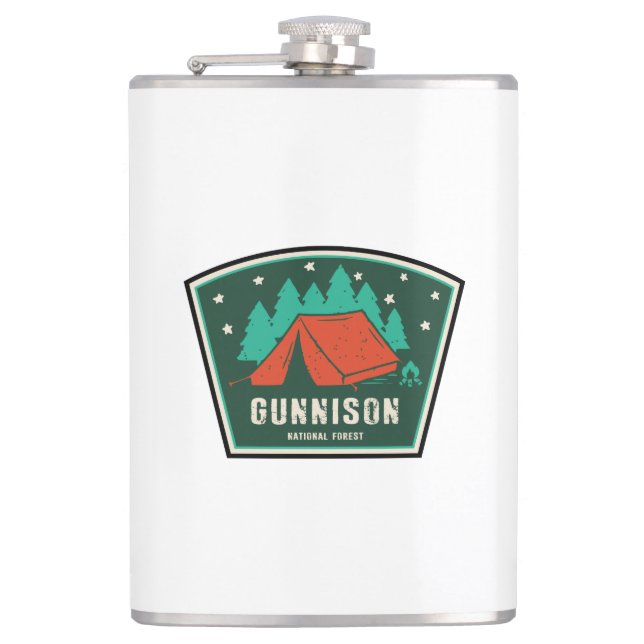 Gunnison National Forest Camping Hip Flask (Front)