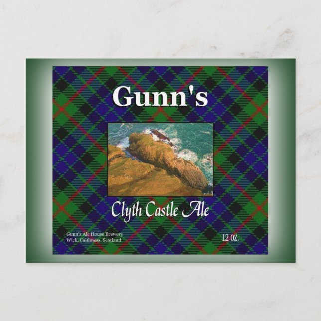 Gunn's Clyth Castle Ale Postcard (Front)
