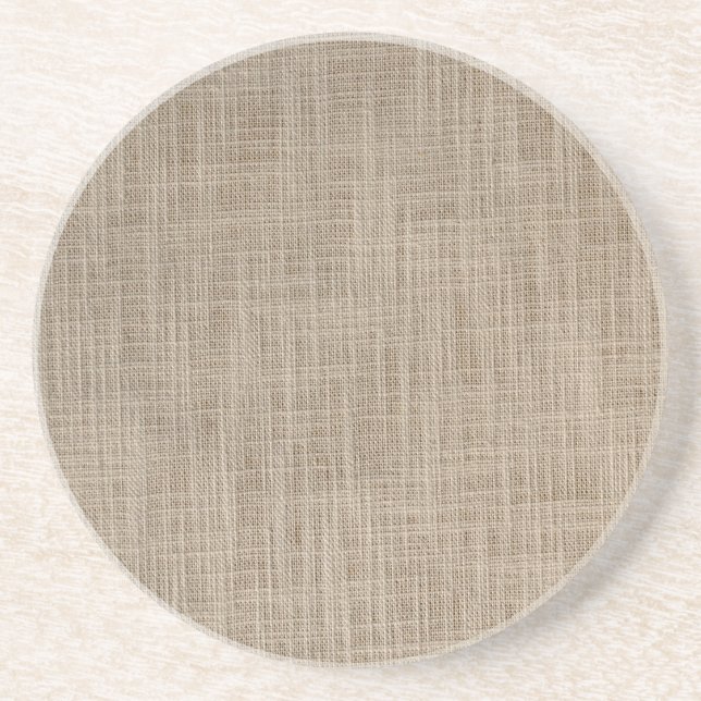 Gunny sack background coaster (Front)