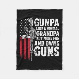 Gunpa Like A Normal Grandpa Fun And Owns Guns (on Fleece Blanket