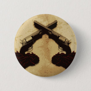 Guns and Roses 6 Cm Round Badge