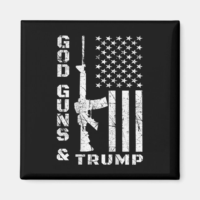 Guns And Trump 2nd Amendment Flag Ar15 (back)  Magnet (Front)