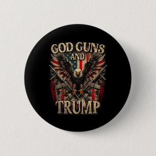 Guns And Trump 2nd Amendment Flag Eagle American F 6 Cm Round Badge