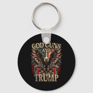 Guns And Trump 2nd Amendment Flag Eagle American F Key Ring