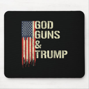 Guns And Trump I 2nd Amendment Trump Flag America  Mouse Mat