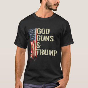 Guns And Trump I 2nd Amendment Trump Flag America  T-Shirt