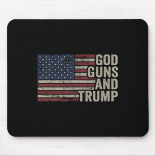 Guns And Trump - Pro God Gun Funny Republican Usa Mouse Mat