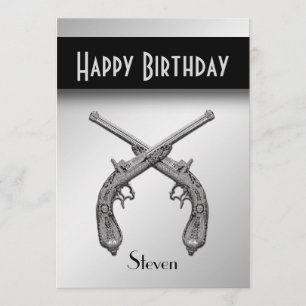 Guns Birthday Party Invitation