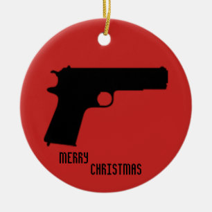 Guns Ceramic Tree Decoration