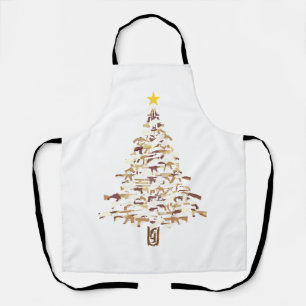 Guns Christmas Tree - Camo Print Xmas Gift For Gun Apron