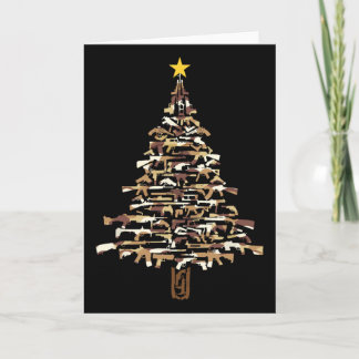 Guns Christmas Tree - Camo Print Xmas Gift For Gun Card