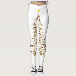 Guns Christmas Tree - Camo Print Xmas Gift For Gun Leggings