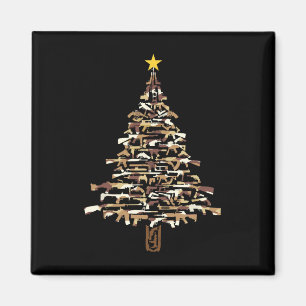 Guns Christmas Tree - Camo Print Xmas Gift For Gun Magnet