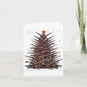 Guns Christmas Tree Funny Men Xmas 2024 For Gun Lo Card