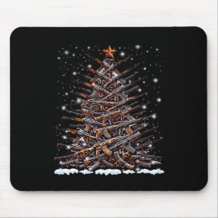 Guns Christmas Tree Funny Men Xmas 2024 For Gun Lo Mouse Mat