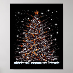 Guns Christmas Tree Funny Men Xmas 2024 For Gun Lo Poster